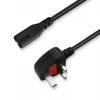Wholesale processing 3 Pin UK Plug Power Cable British standard ac power cord IEC C7 C13