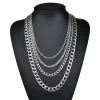 Wholesale Titanium Steel Jewelry Stainless Steel Color-preserving Hip Hop Necklace Men&#x27;s Simple Necklace