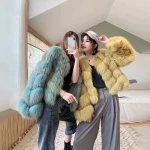 Wholesale Winter Fox Fur Coat Women Short Classic Ladies Full Sleeve Genuine Real Fox Fur Coat