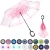 Import Windproof Double Layer Big Straight Transparent Inverted Cars Reverse Umbrella with C-Shaped Handle from China