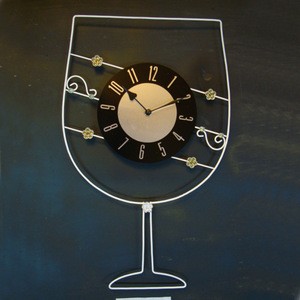 Wine Glass Shape Iron Wall Clock (ZG11215)