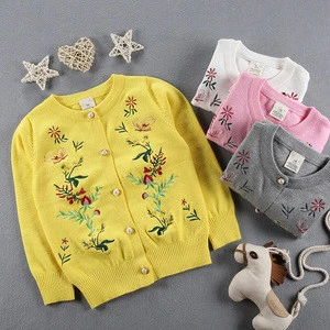 Winter New Design Girls Fancy Beautiful Embroidery Sweater With Cheap Price