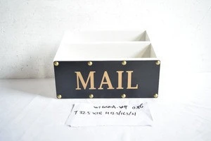 wooden desktop organizer letter holder mailer box