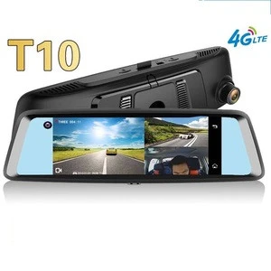 WOSX T10 4g 7 inch  car dash cam Forward internal reverse astern 3 cameras rear view mirror car dvr adas navigation Live video