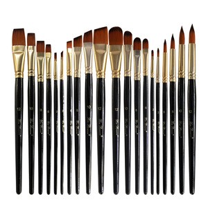 Xinbowen Factory Wholesale Black Handle Artists Paint Brush Set For Watercolor Acrylic Painting