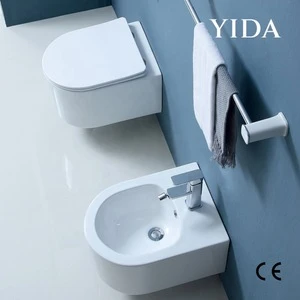 YIDA Germany Italy Russia CE Standard Ceramic Wall Hung Toilet And Bidet Suite Set For Project Price