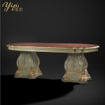 Yips LD-2004-1871 Lushgreen Series Handpainted Floral and Veneer Pattern Dinning-Room Rectangle Luxury Dinning-Table