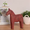 Zakka Spray Painting Pine Gift Crafts Household Carousel Sculpture Hand Carved Wooden Rocking Horse Decor