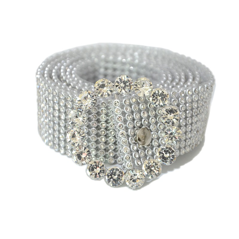 ZONESIN Luxury Bling Silver Gold Diamond Chain Waist Belt For Women