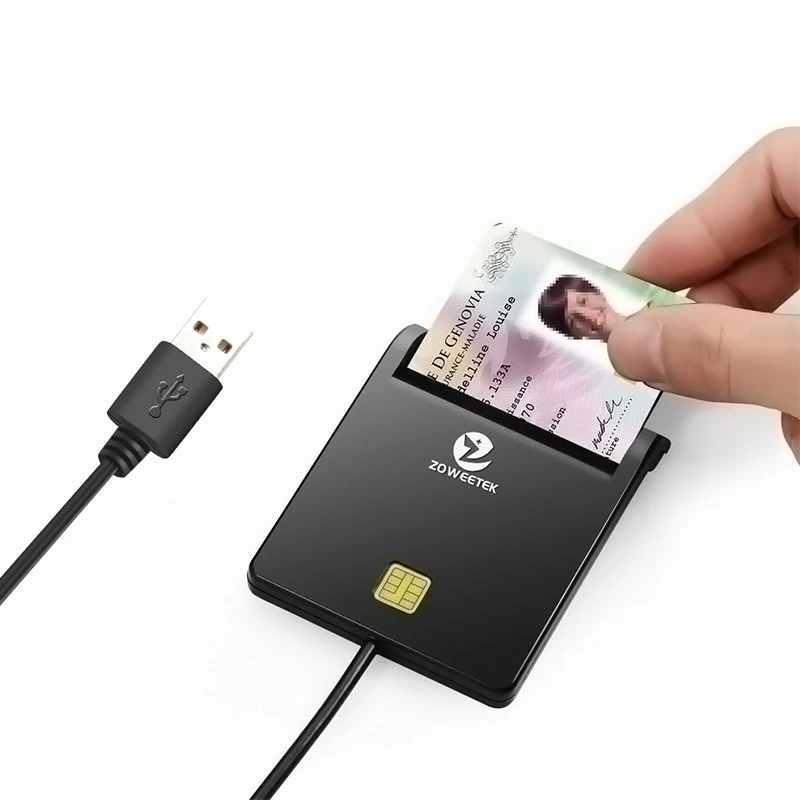 ZOWEETEK USB 2.0 Smart Credit Card Reader, ISO7816 EMV IC/ID Chip Card Reader with SDK