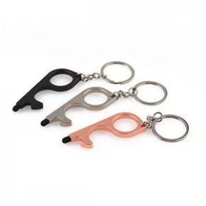 Hygiene Hand Antimicrobial touchless Stylus Tool Brass Door Opener edc keychain