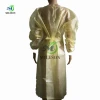 Disposable poly-coated PE protective gown,fluid resistant isolation gown
