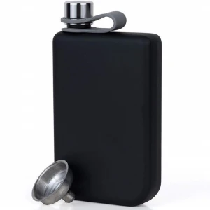9oz stainless steel hip flask with PP lace