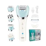 VGR V-703 IPX4 Waterproof 5 in 1 Grooming kit Electric Lady Shaver Epilator Rechargeable Foot Callus Remover Set