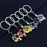 Car Turbo Turbocharger Keychain Metal Automotive Spinning Turbine Keyring Car Interior Accessories for Creative Gifts