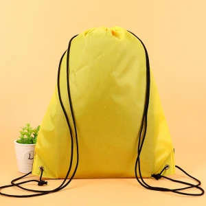 polyester drawstring backpack bag promotional bag with screen print and heat transfer print amazon youtube facebook hot
