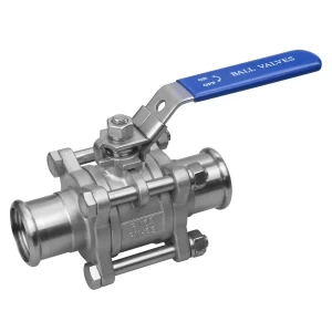 3PC stainless steel ball valve with sanitary welding end
