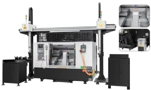 Center-mounted double-head bar lathe (fully automatic) - DY-STX260