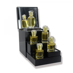 Cosmetics Display Box Mirror Surface Acrylic Perfume Display Stand With Fold 2021
