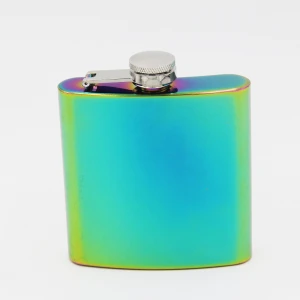 rainbow color hip flask