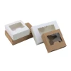 Kraft Paper Box, white Cake Boxs with PET clear window