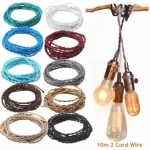 0.75mm textile polyester braided copper wire fabric coated lighting cable