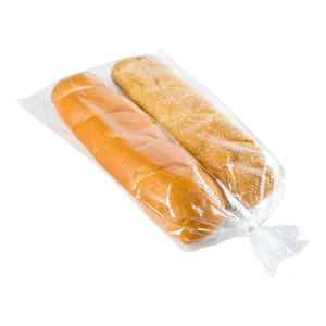 Wholesale Custom Poly Loaf Flat Clear White Plastic Bakery Bread Wicket Bags With Fold Top Ties