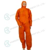 EU CAT III TYPE 5/6 Disposable Orange SMS Hazmat Suit Protective Clothing