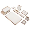 Star Luxury Leather Desk Set 11 Accessories White