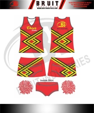 Customized Cheer leading For Sale online Costume Made Sleeveless Cheer Leader Uniform