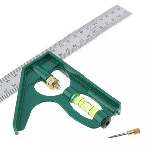 12 Inch 300mm Adjustable Combination Square Angle Ruler 45 / 90 Degree With Bubble Level Multifunctional Gauge Measuring Tools