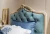Import 1.2m Wood Classic Carving Blue Fabric Headboard Single Bed Design from China
