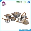12pcs stainless steel happy baron cookware set with 2.5L kettle