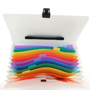 13 Pockets Plastic Expanding Accordion Folders Letter Size Portable Document Holder A4 File Organizer