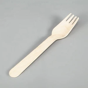 14cm disposable wooden fork and spoon