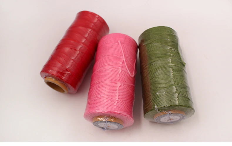 150D/16 Spot wholesale flat waxed thread 100% polyester leather sewing thread 0.8mm