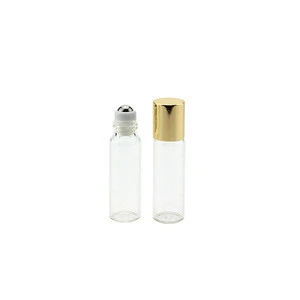1/6oz 5ml mini roll-on glass bottle for essential oil metal roller ball fragrance perfume bottle