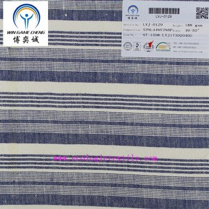 188gsm stripe 53% Linen 44% rayon 3% spandex fabric for garment