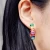 Import 18k yellow gold plated multi color cz rainbow stone big hoop earrings from China