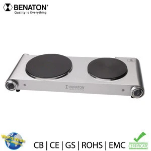 2 Burners Temperature Control 2500W Stainless Steel Electric Hot Plate