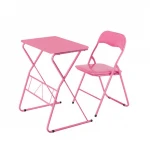 2 Pieces Colorful Study Desk And Folding Chair Set For Student