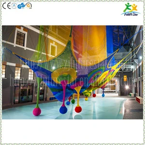 2016 newest kids indoor hand knitted sports net with imported colorful nylon rope