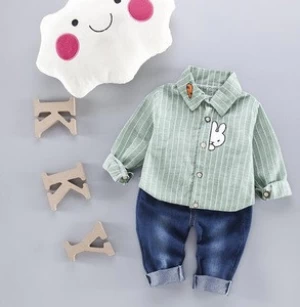 2017 children clothing suit boys cotton rabbit two-piece sets