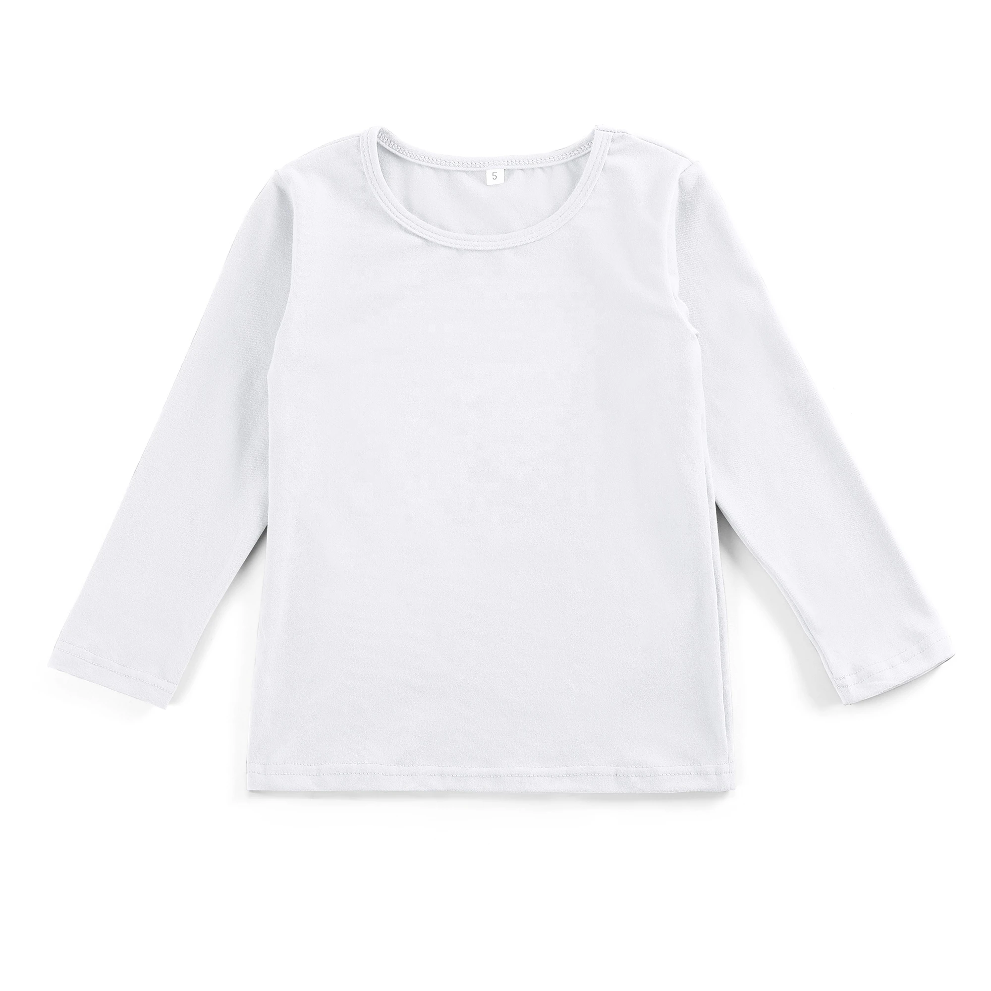 2020 Fall winter Stock boys t-shirts long sleeve 100% cotton unisex tops children kids tees RTS blank baby boy shirt