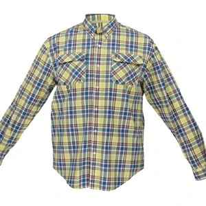 2020 Fashion Fishing shirt plaid cotton/poly fabric check fabric with mesh outdoor guide shirt