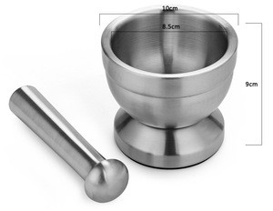 2020 High Quality Kitchen Grain Set custom Stainless metal Garlic Pugging Pot steel mortar and pestle