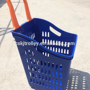 2020 KaiJia Plastic Shopping trolley basket with wheels, New Product