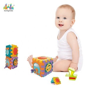 2020 Konig Kids Babies Products Early Educational Plastic Toys Lights Musical Instrument Cube Drum Toy