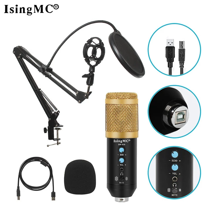 2020 studio microphone set  Usb Condenser Desktop Podcasting Microphone With Stand pc microphone