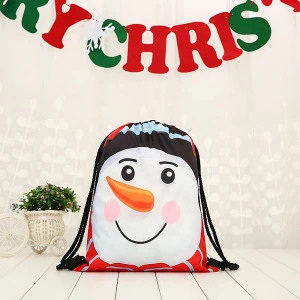 2021 Amazon hot sell Christmas decoration supplies Christmas decoration New year polyester gift drawstring bag
